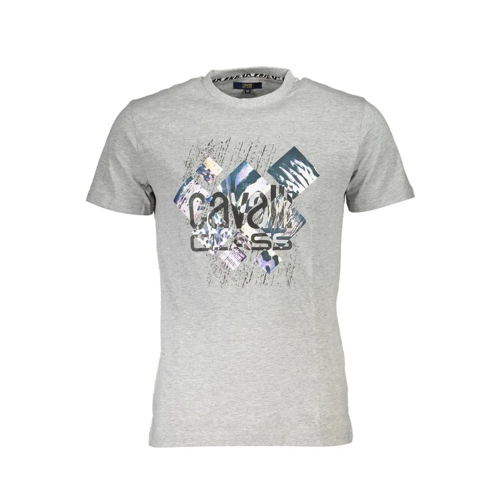 Cavalli Class Men's Gray Cotton T-Shirt