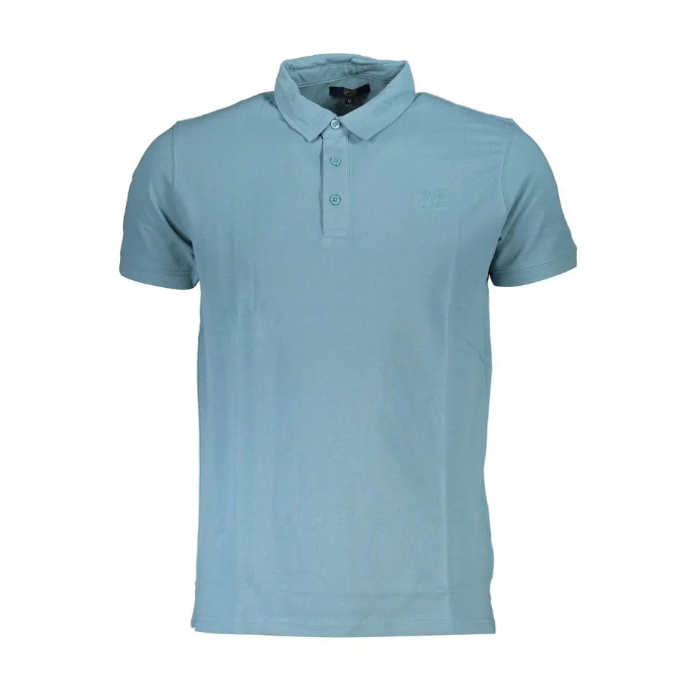 Cavalli Class Men's Light Blue Cotton Polo Shirt