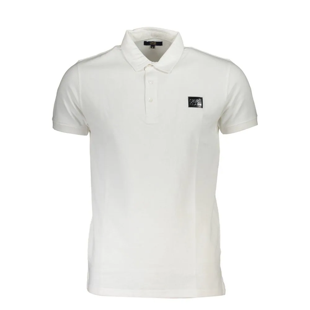 Cavalli Class Men's White Cotton Polo Shirt