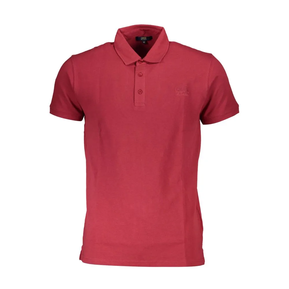 Cavalli Class Men's Red Cotton Polo Shirt