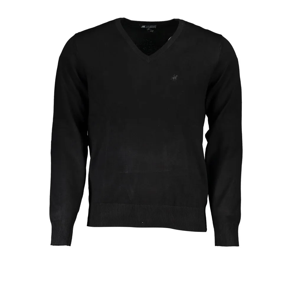 U.S. Grand Polo Men's Black Nylon Sweater