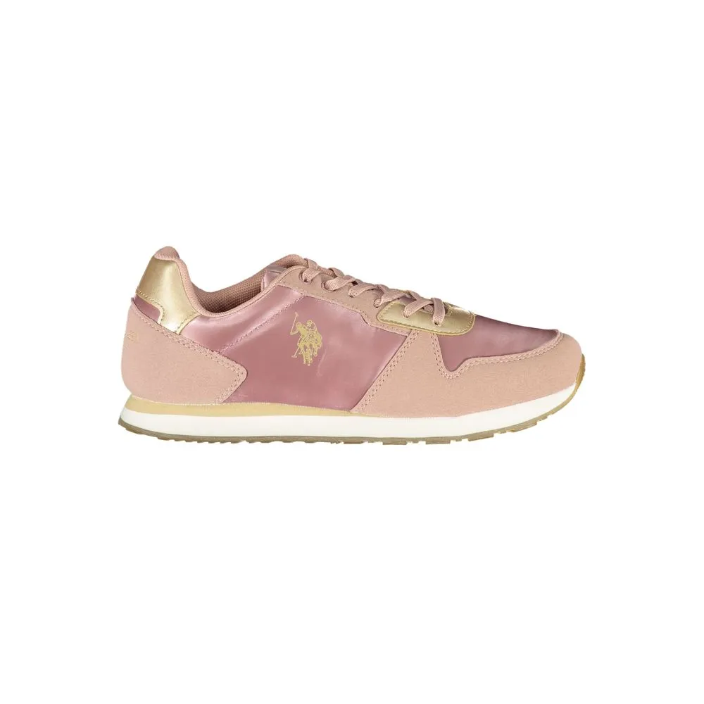 U.S. POLO ASSN. Women's Pink Polyester Sneaker