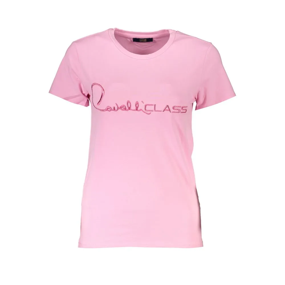 Cavalli Class Women's Pink Cotton Tops & T-Shirt