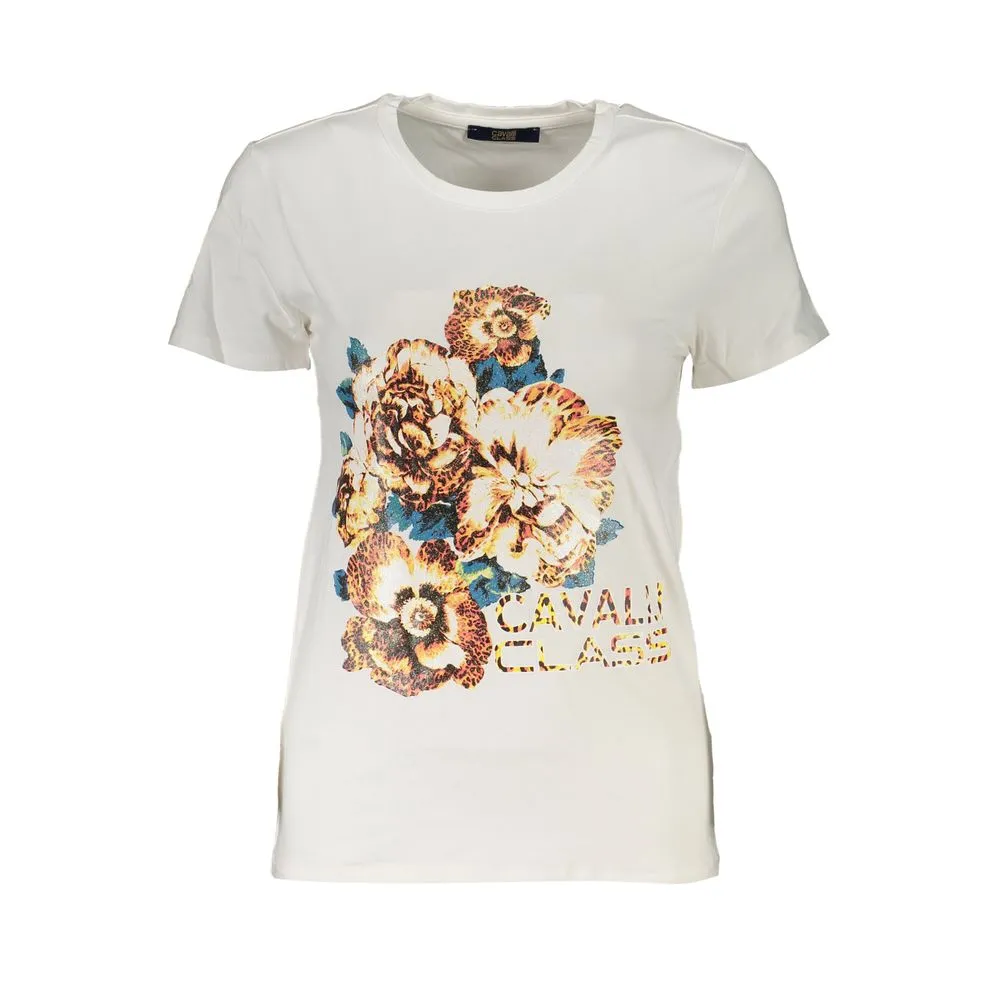 Cavalli Class Women's White Cotton Tops & T-Shirt