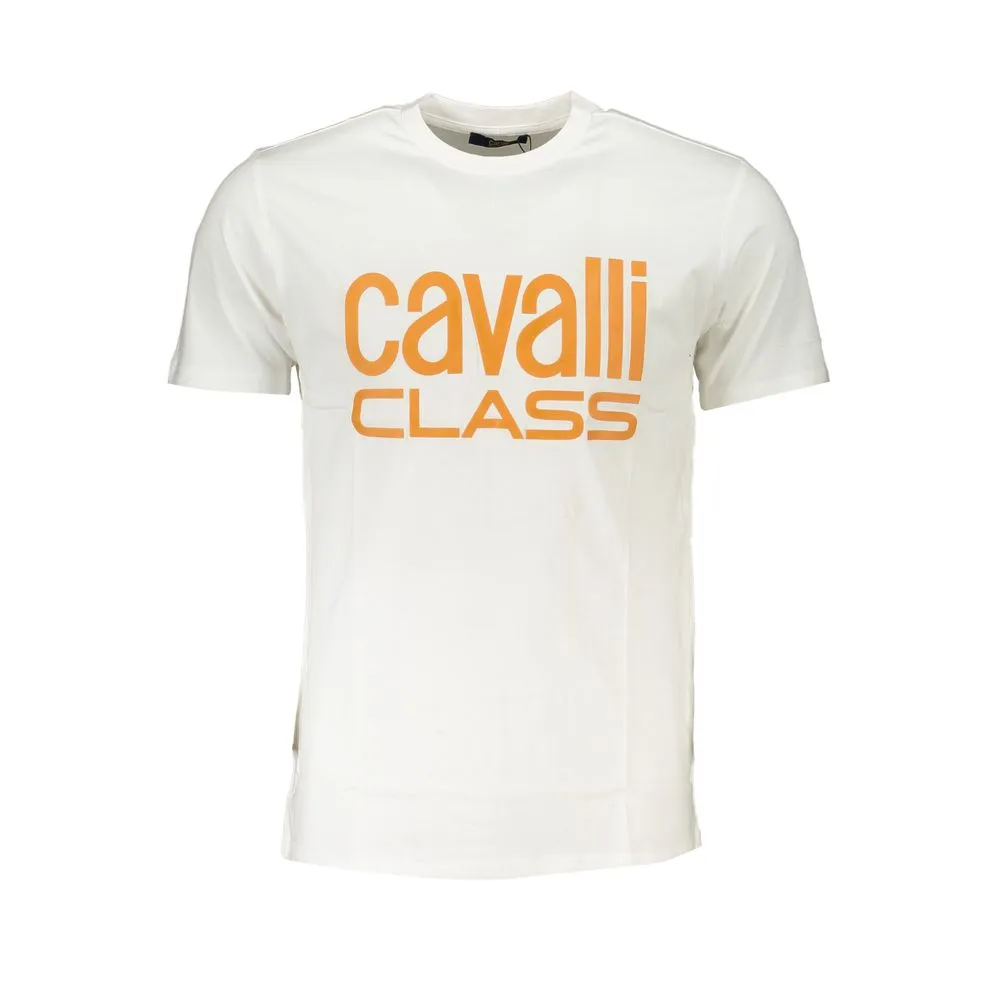 Cavalli Class Men's White Cotton T-Shirt
