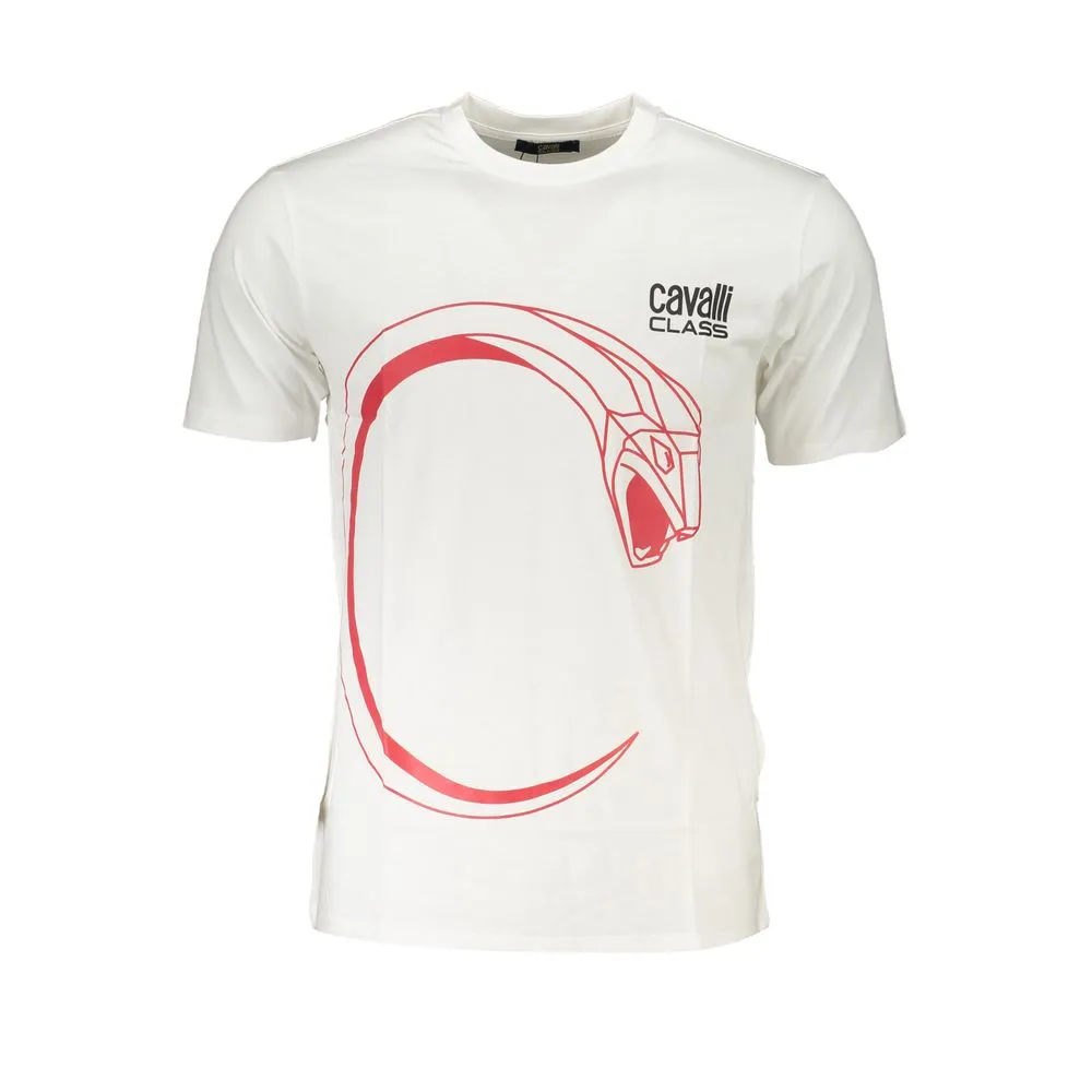 Cavalli Class Men's White Cotton T-Shirt