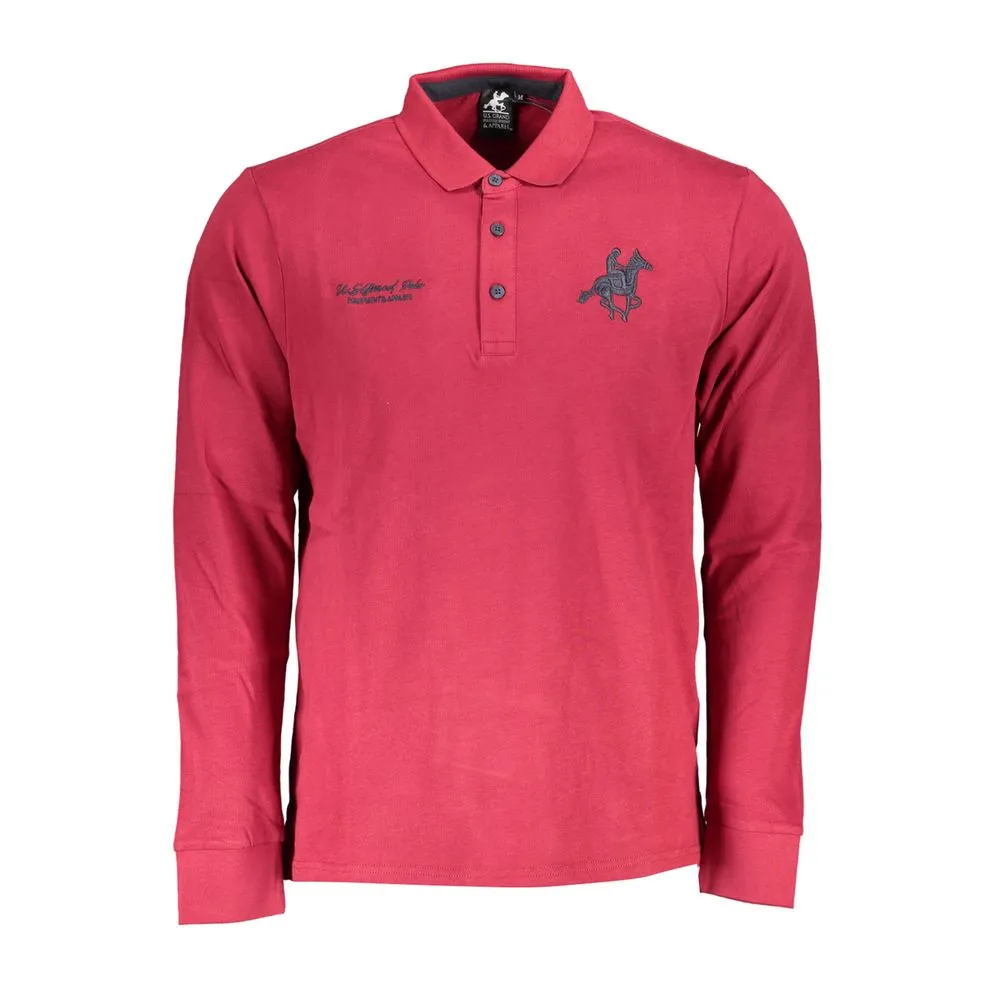 U.S. Grand Polo Men's Red Cotton Polo Shirt