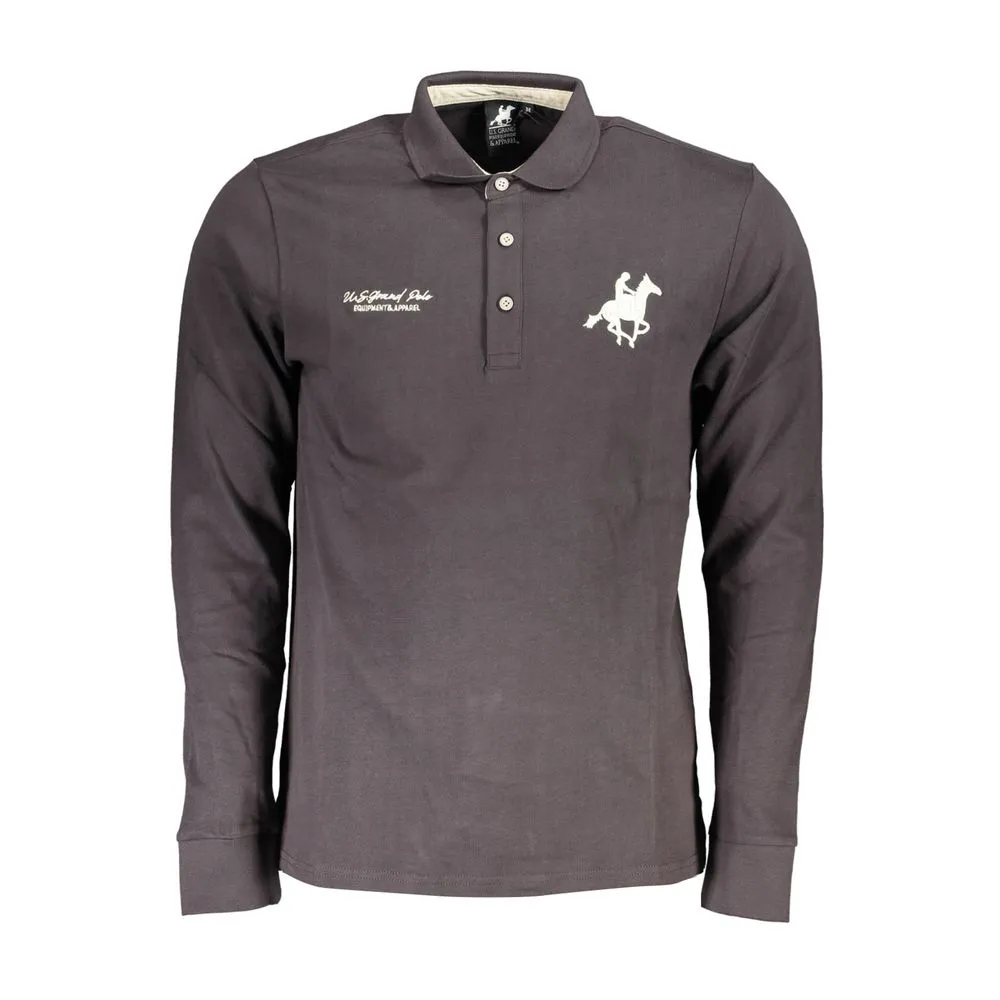 U.S. Grand Polo Men's Gray Cotton Polo Shirt