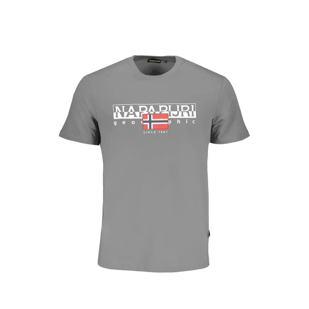 Napapijri Men's Gray Cotton T-Shirt