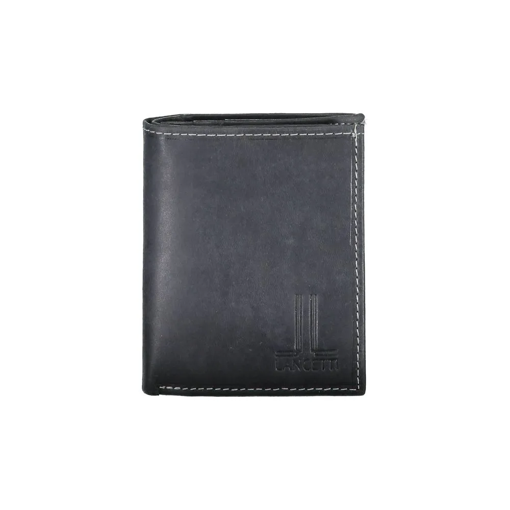 Lancetti Men's Black Leather Wallet