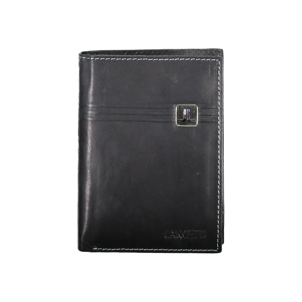 Lancetti Men's Black Leather Wallet
