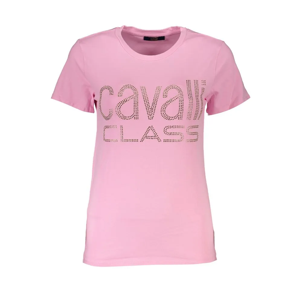 Cavalli Class Women's Pink Cotton Tops & T-Shirt