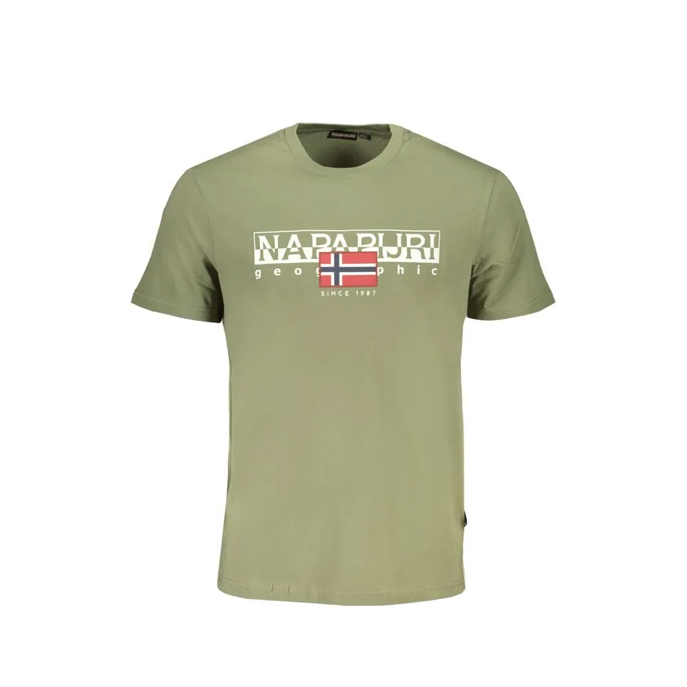 Napapijri Men's Green Cotton T-Shirt
