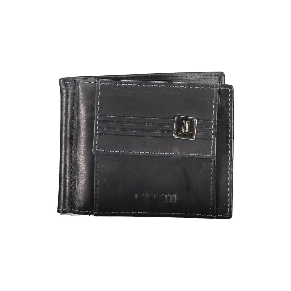 Lancetti Men's Black Leather Wallet