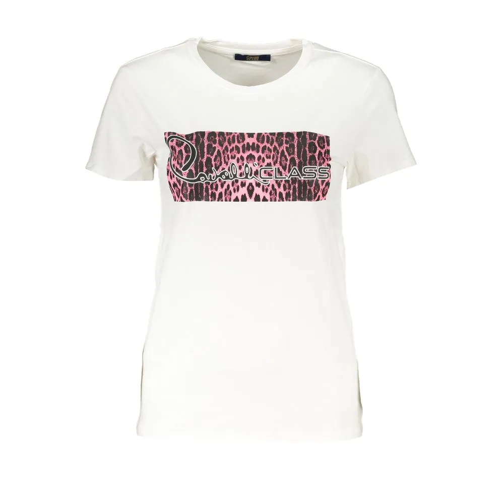 Cavalli Class Women's White Cotton Tops & T-Shirt