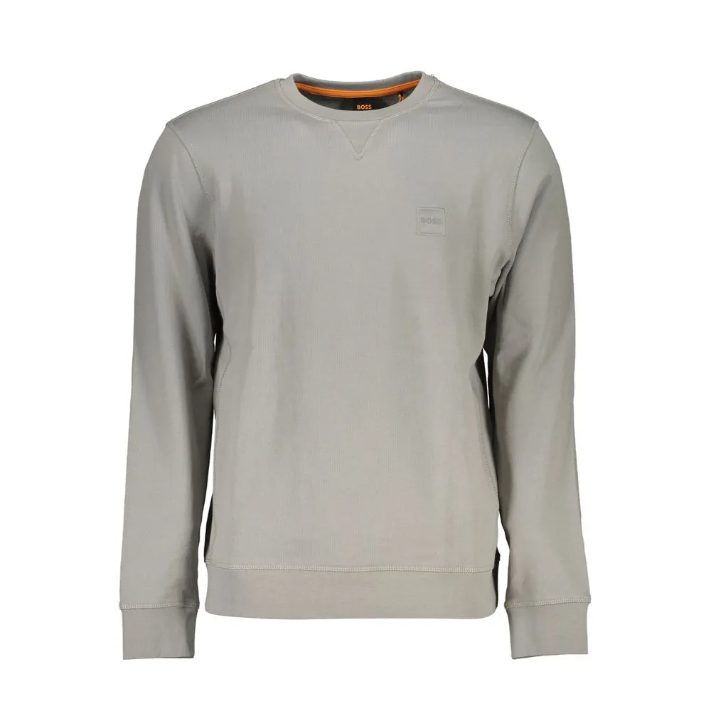Hugo Boss Men's Gray Cotton Sweater