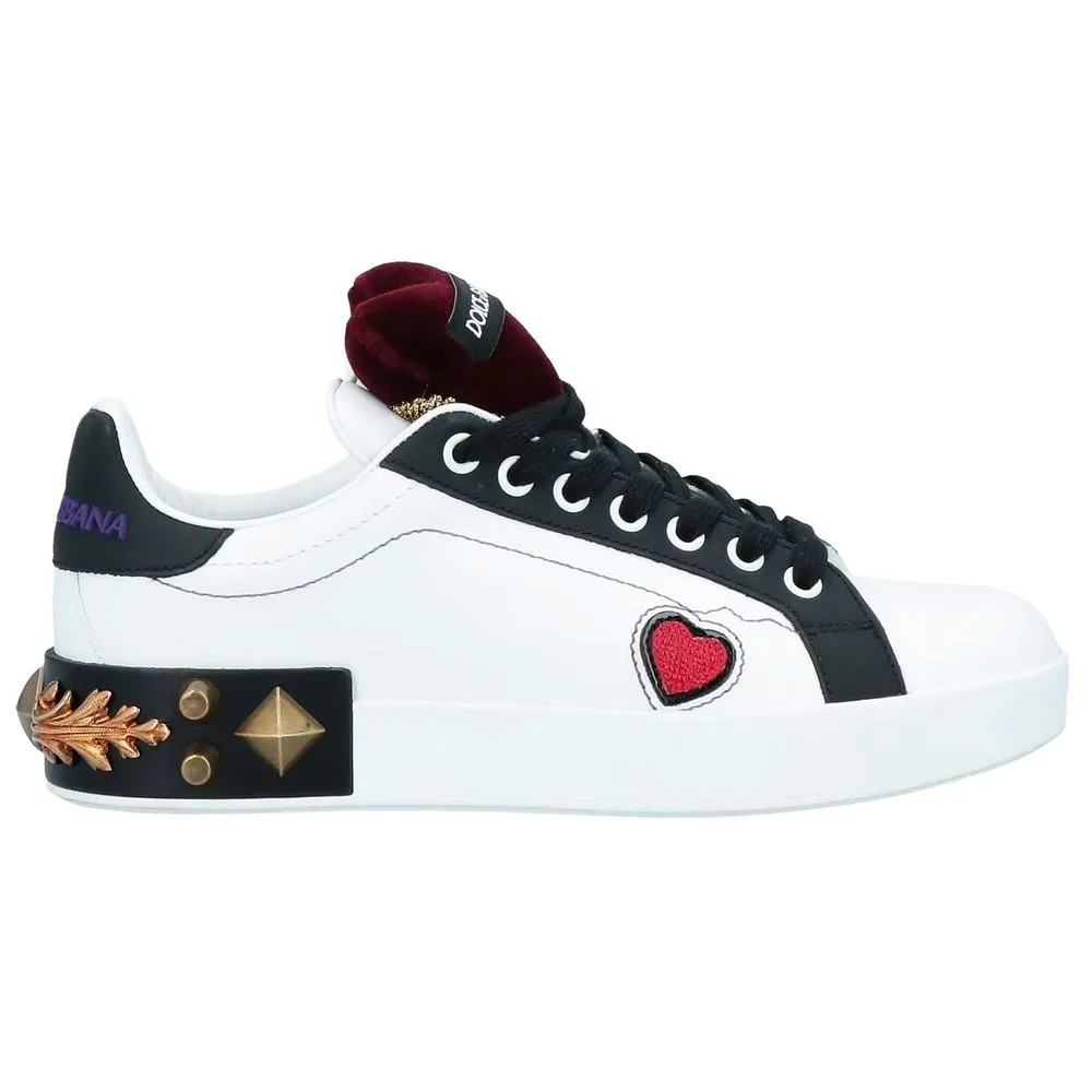 Dolce & Gabbana Women's White Leather Di Calfskin Sneaker