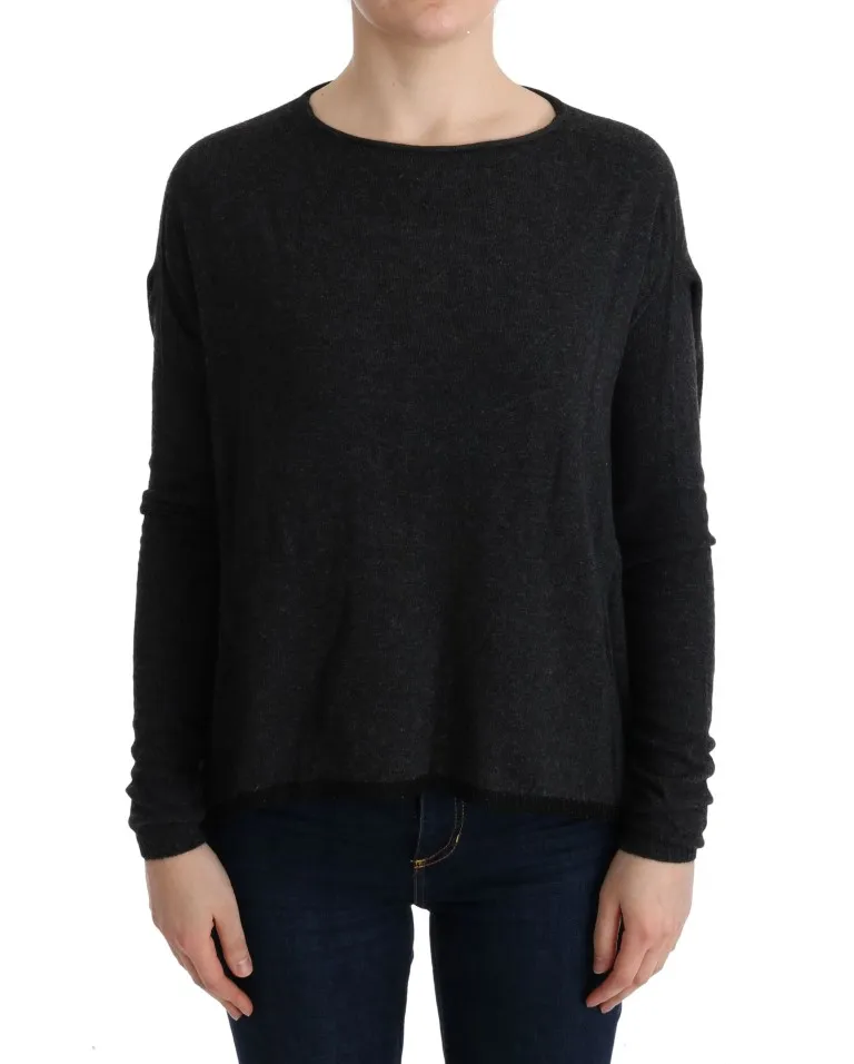Costume National Women's Elegant Gray Crewneck Sweater