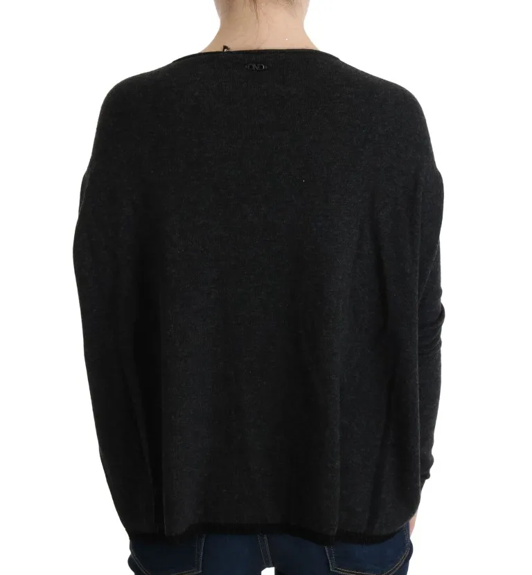 Costume National Women's Elegant Gray Crewneck Sweater