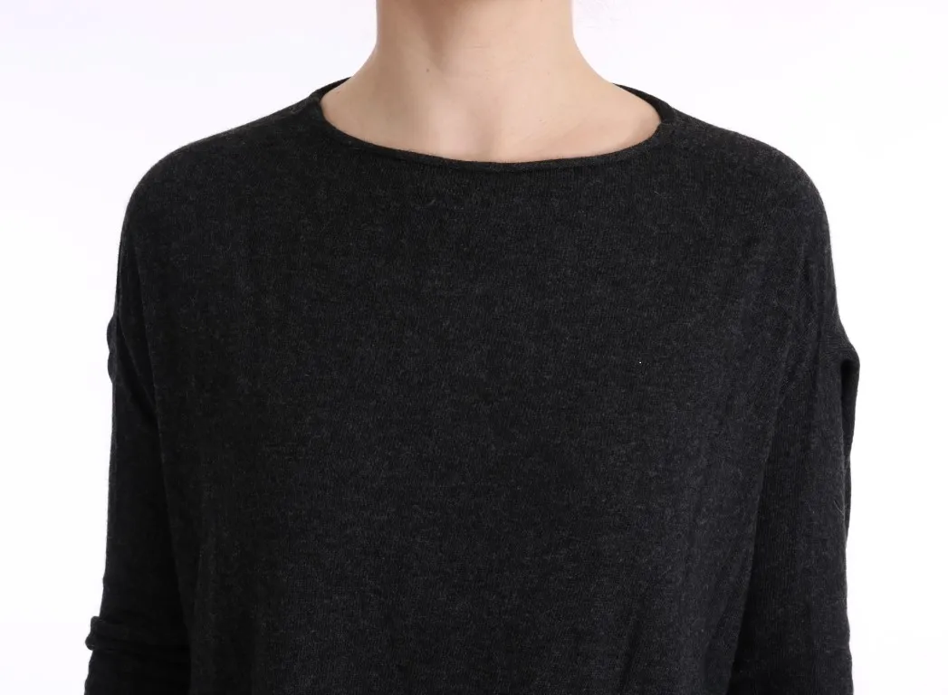 Costume National Women's Elegant Gray Crewneck Sweater