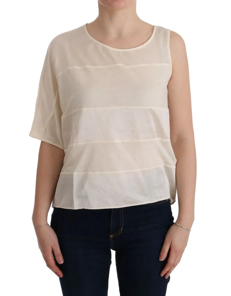 Costume National Women's Beige Sleeveless Modal Top - Elevated Basics