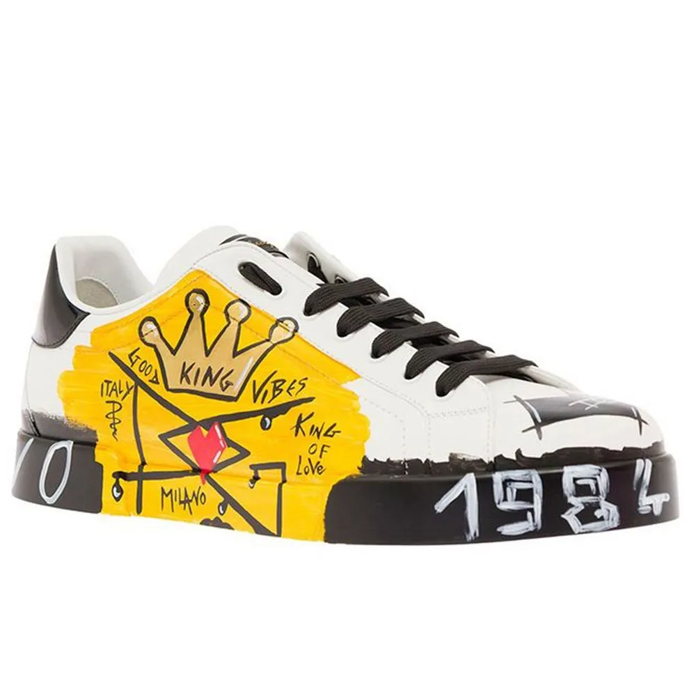 Dolce & Gabbana Men's Multicolor Leather Di Calfskin Sneaker