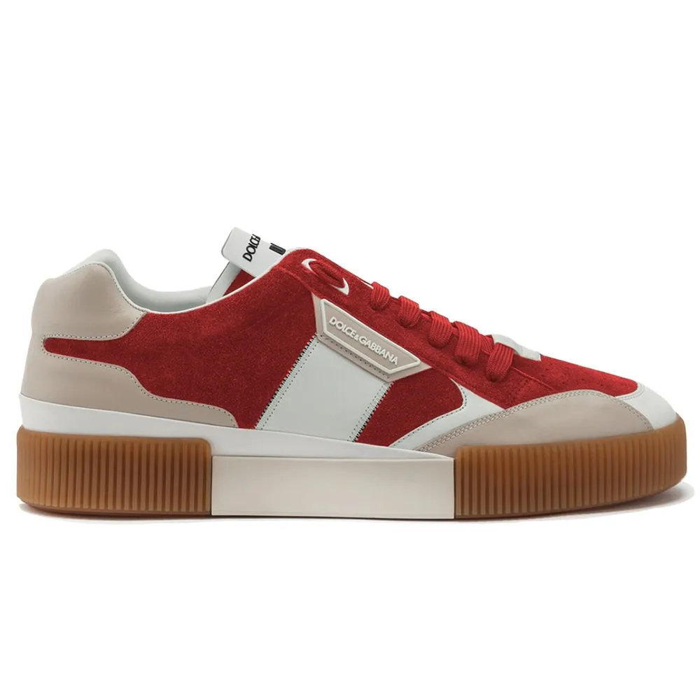 Dolce & Gabbana Men's Red Leather Di Calfskin Sneaker