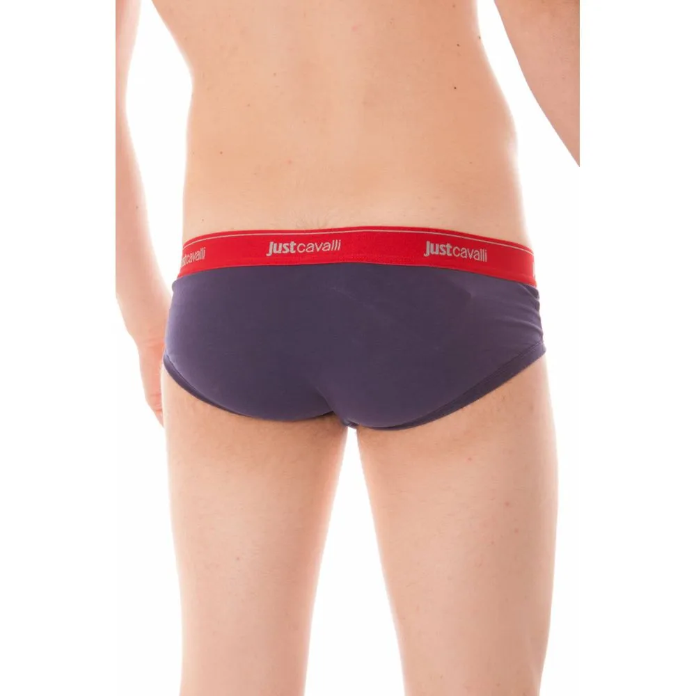 Just Cavalli Men's Blue Cotton Underwear