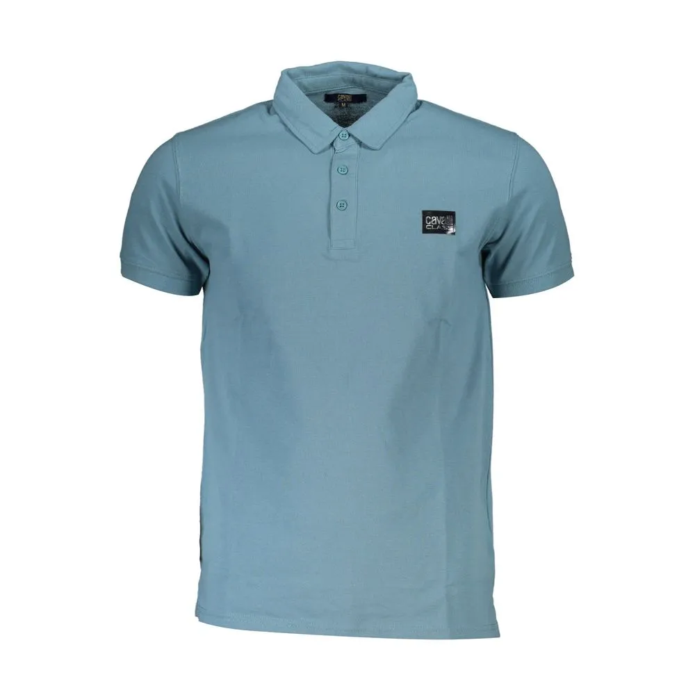 Cavalli Class Men's Light Blue Cotton Polo Shirt