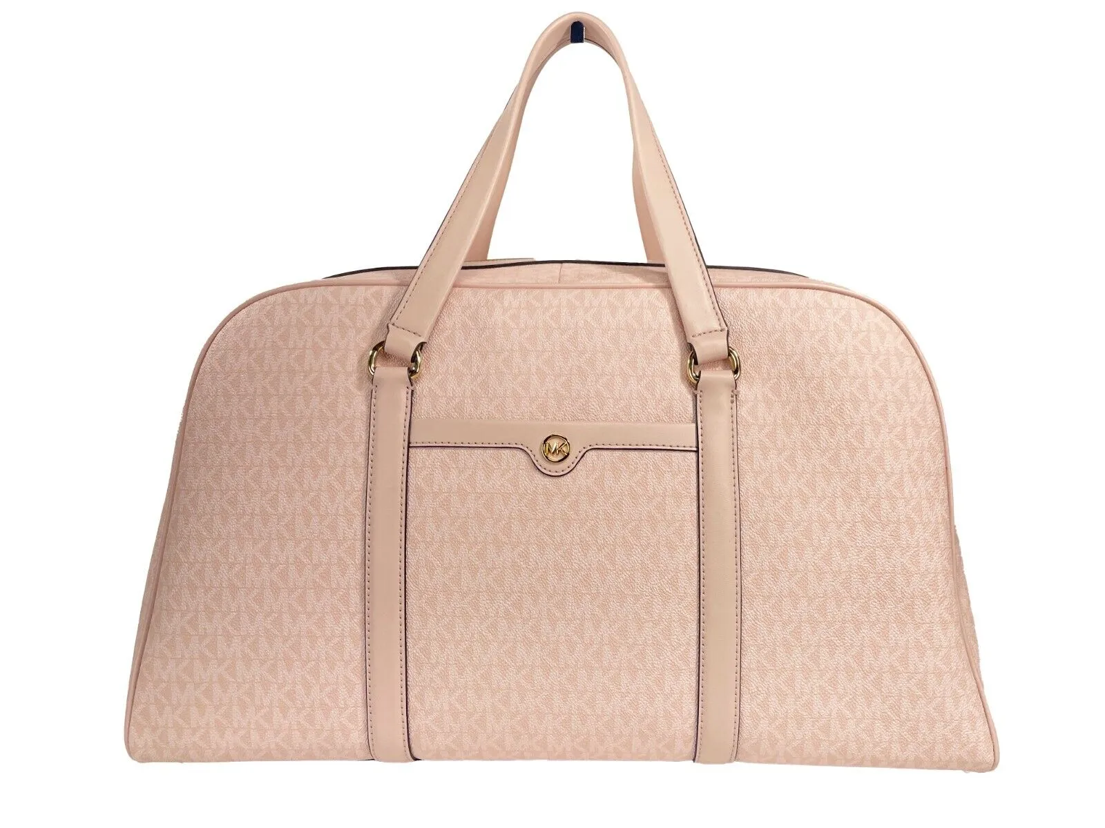 Michael Kors Women's Travel Extra Large Powder Blush PVC Top Zip Weekender Luggage Bag