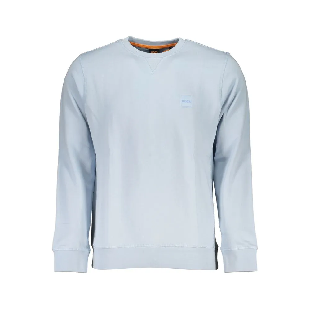 Hugo Boss Men's Light Blue Cotton Sweater