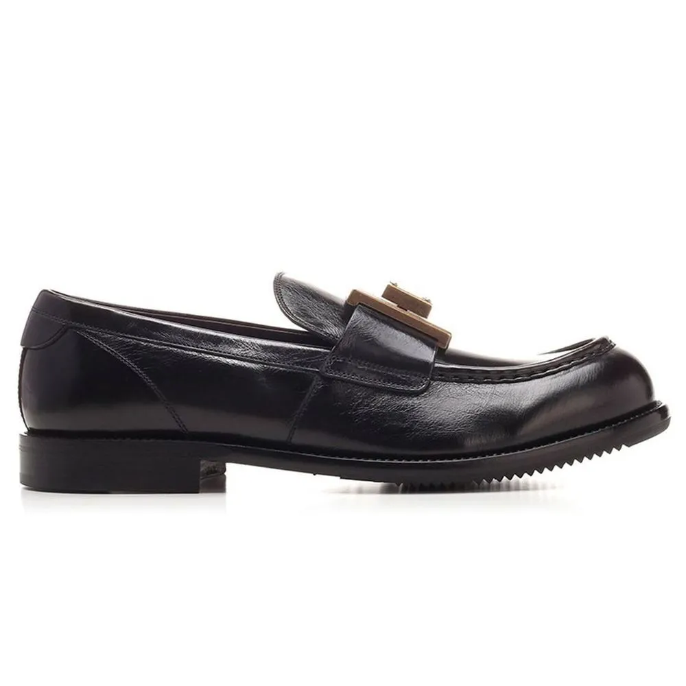 Dolce & Gabbana Men's Black Leather Di Calfskin Loafer