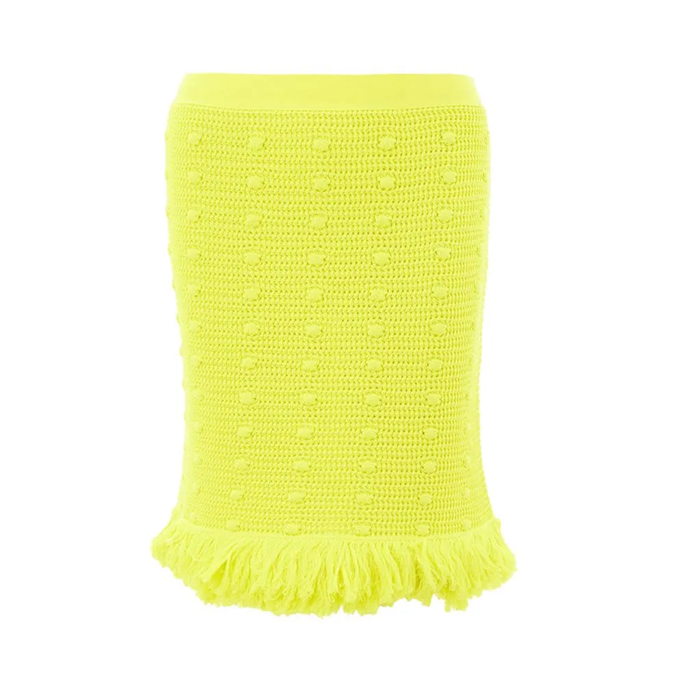 Bottega Veneta Women's Elegant Yellow Cotton Skirt