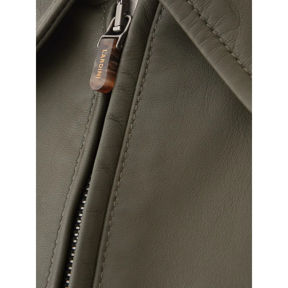 Lardini Men's Exquisite Emerald Green Lardini Leather Jacket