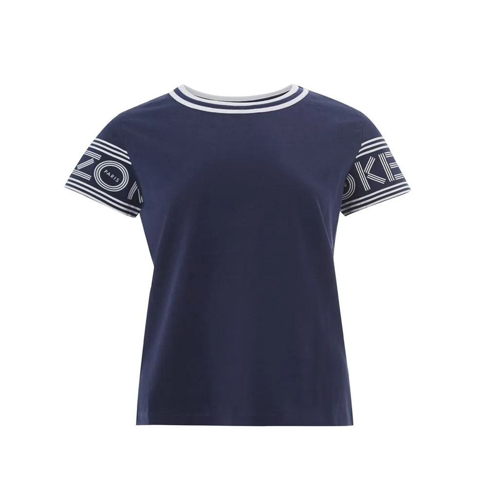 Kenzo Women's Elegant Blue Cotton Kenzo Top for Women