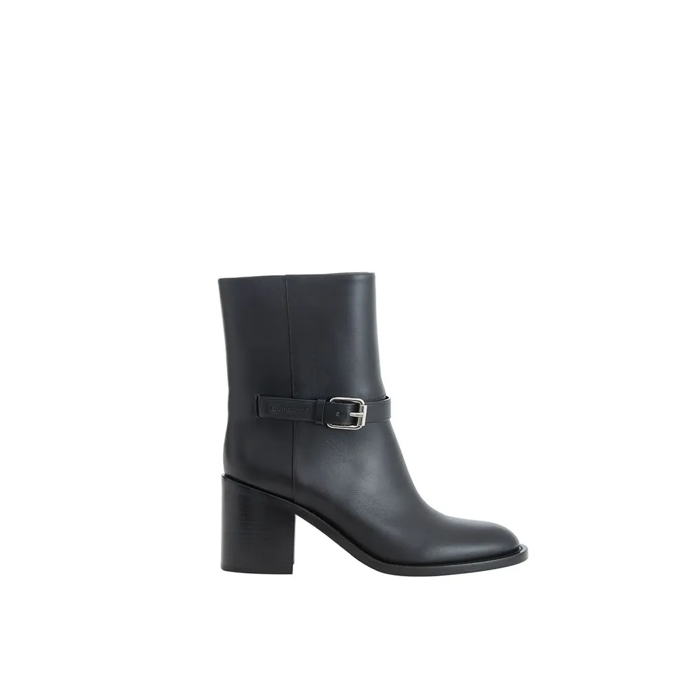 Burberry Women's Elegant Black Leather Boots