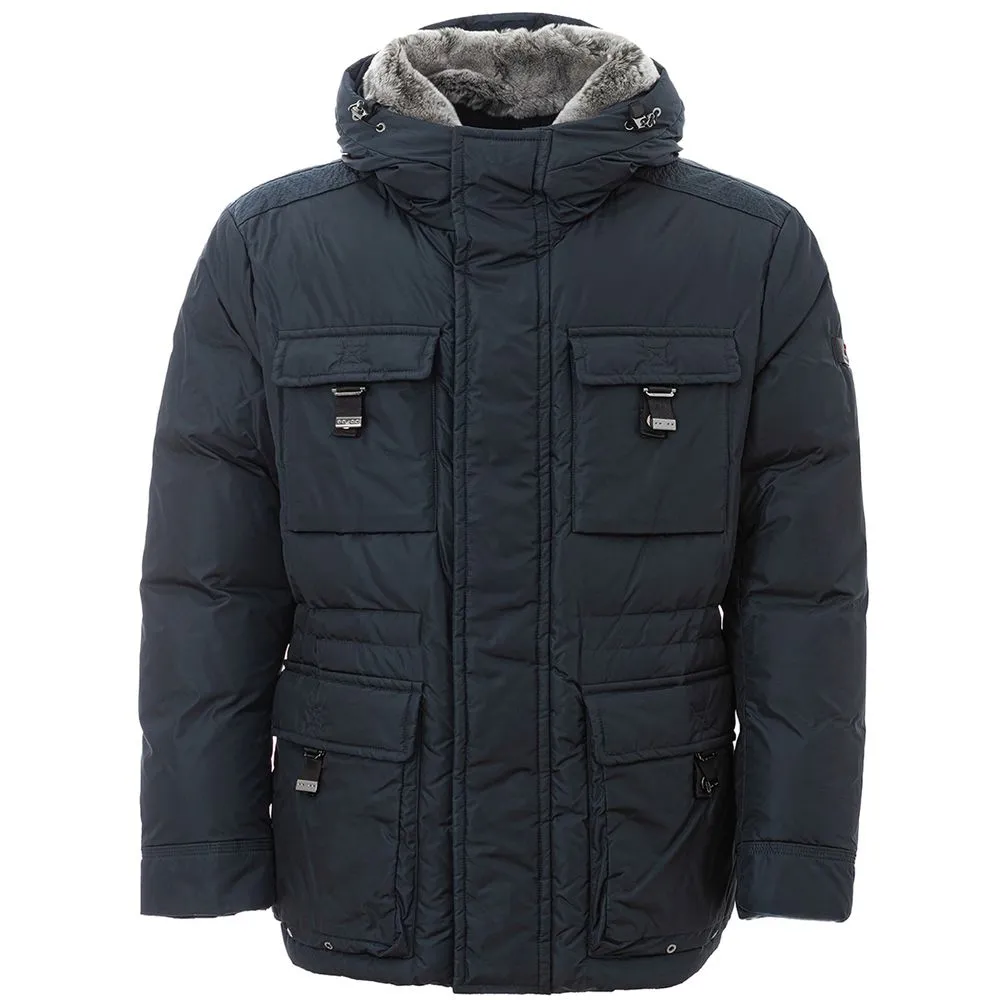 Peuterey Men's Sleek Blue Polyamide Designer Jacket