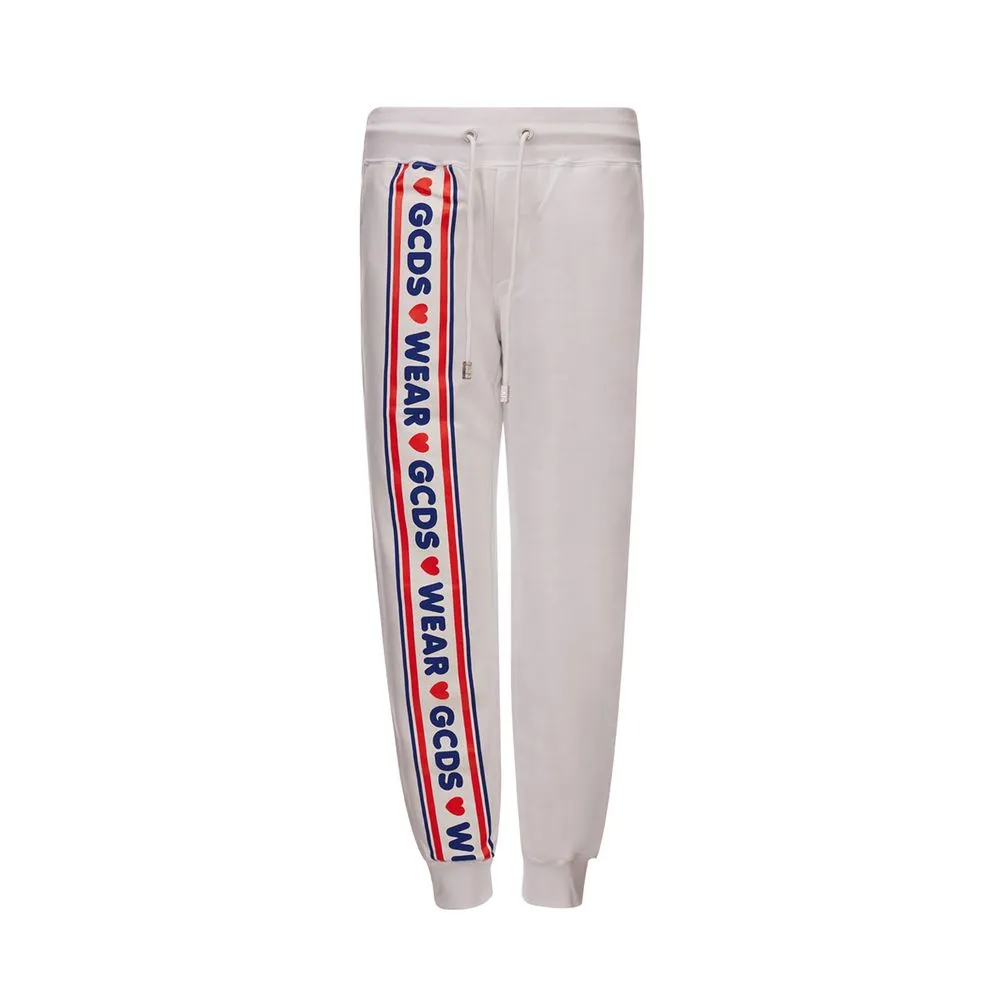GCDS Women's Chic White Cotton Trousers for Elevated Style