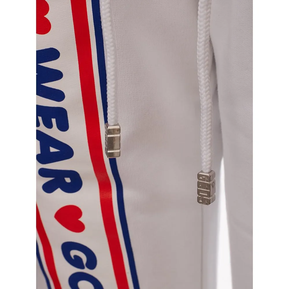 GCDS Women's Chic White Cotton Trousers for Elevated Style