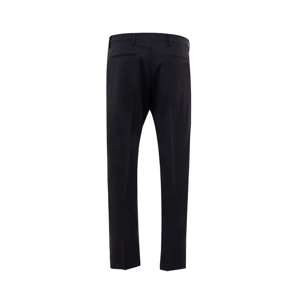 Valentino Men's Elegant Black Wool Pants for Men