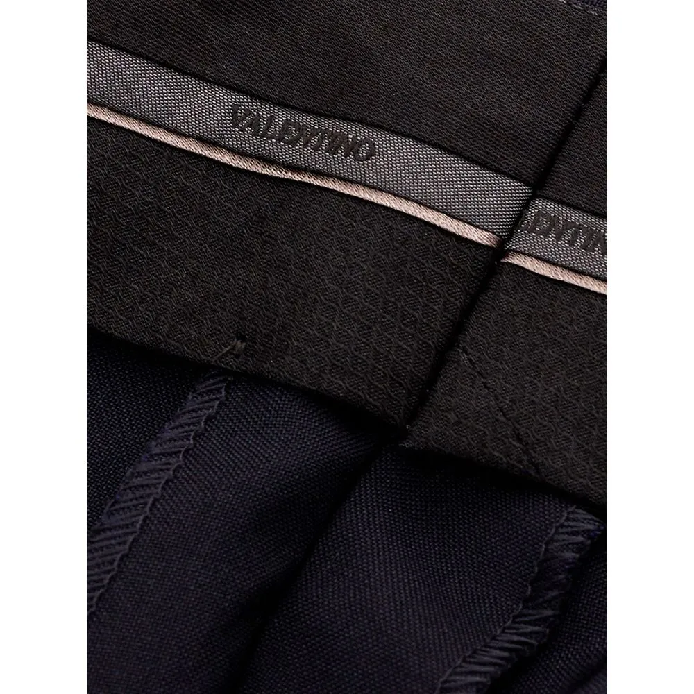 Valentino Men's Elegant Black Wool Pants for Men