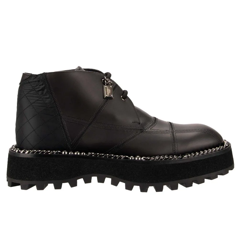 Dolce & Gabbana Men's Black Leather Di Lambskin Boot