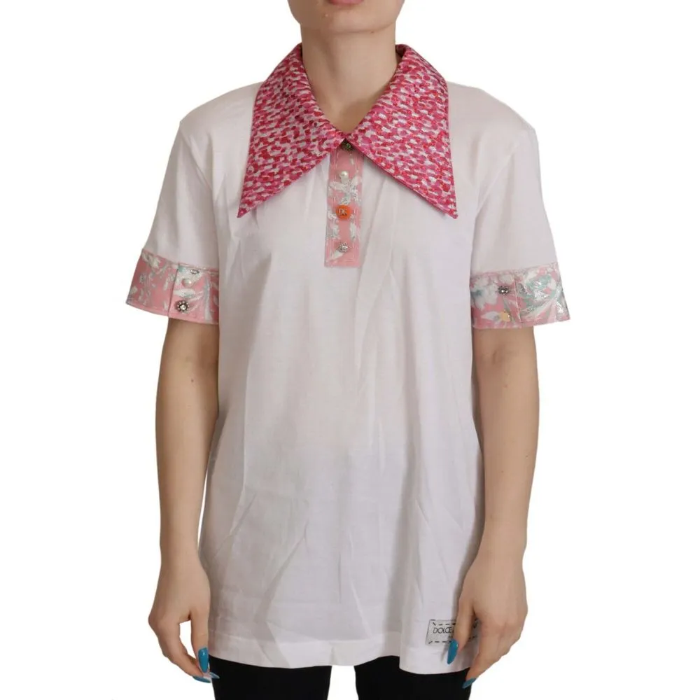 Dolce & Gabbana Women's White Cotton Polo Shirt