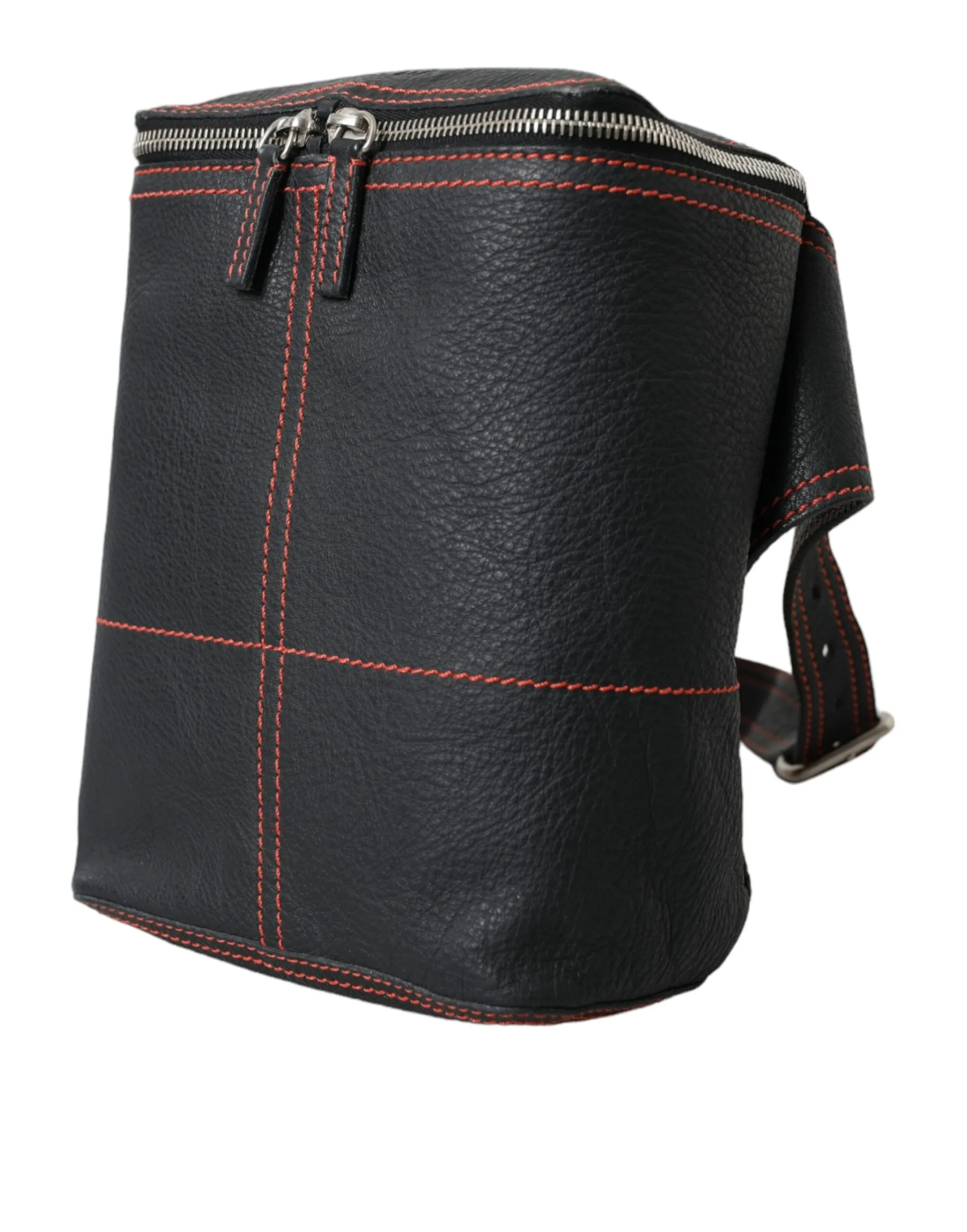 Prada Men's Black Marsupio Leather Vintage Daino Backpack Sling Shoulder Bags
