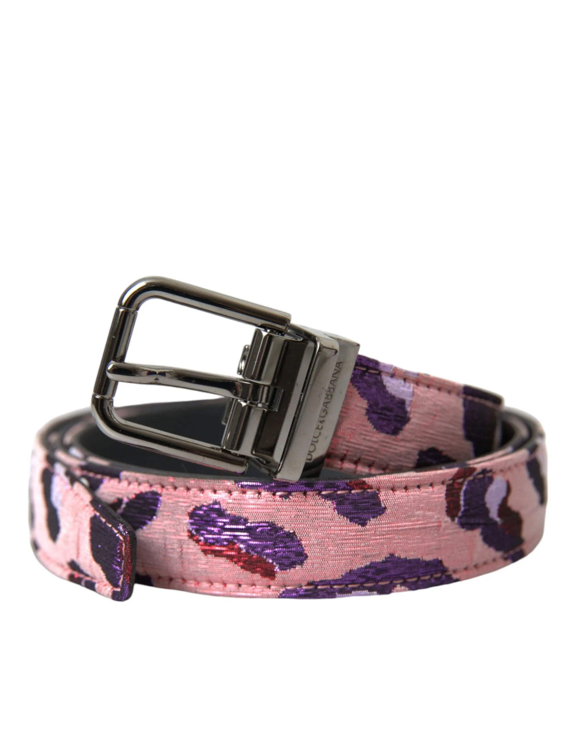 Dolce & Gabbana Men's Multicolor Jacquard Leather Metal Buckle Belt