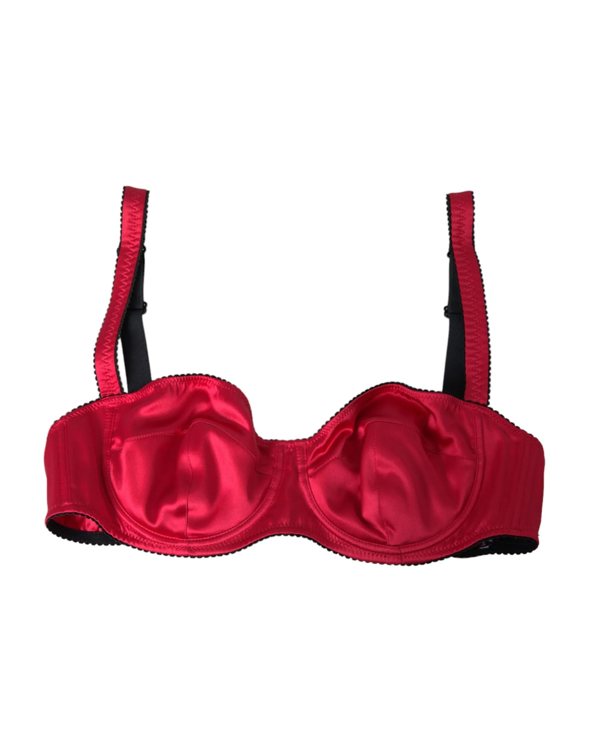 Dolce & Gabbana Women's Bordeaux Silk Stretch Balconcino Bra Underwear