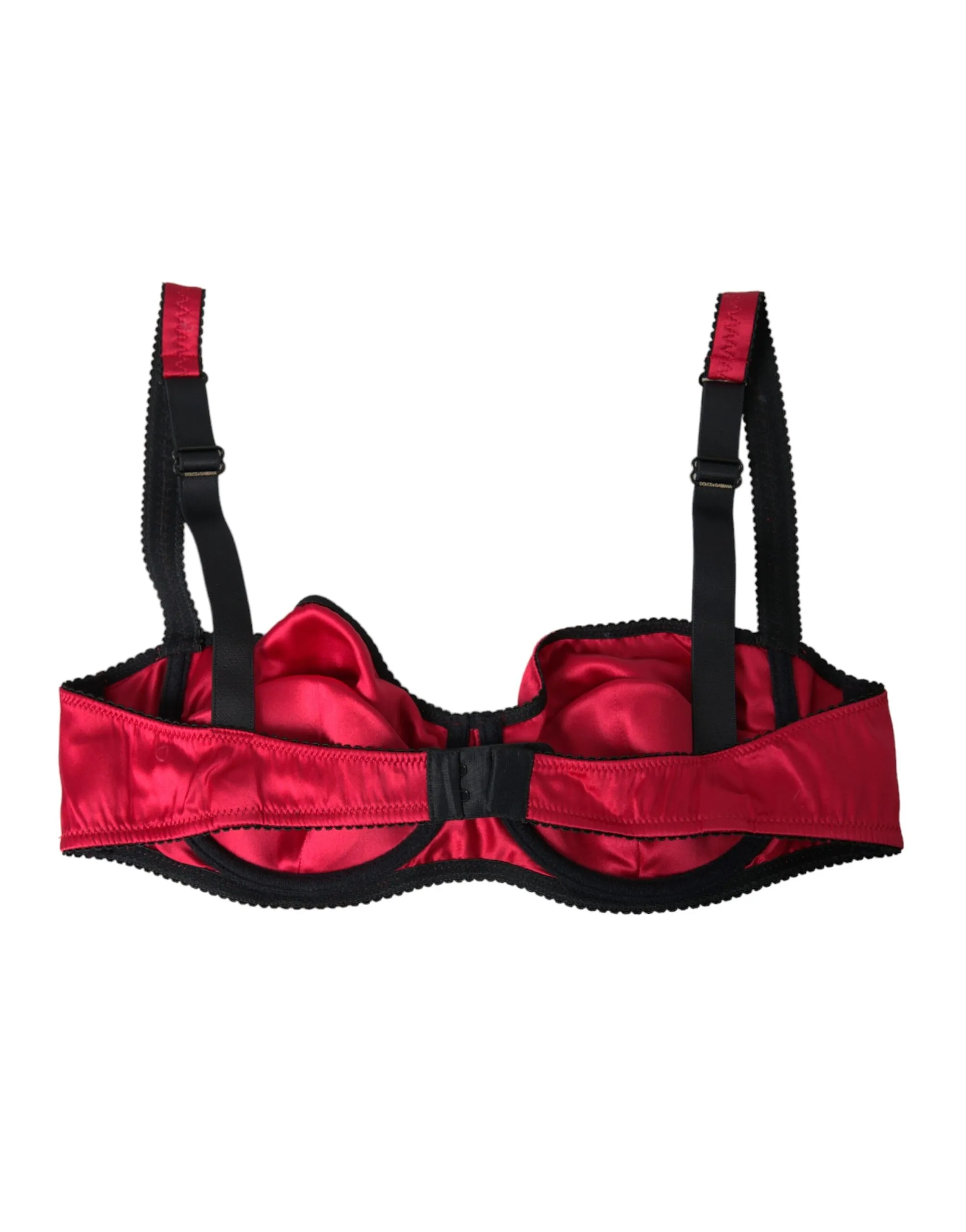 Dolce & Gabbana Women's Bordeaux Silk Stretch Balconcino Bra Underwear