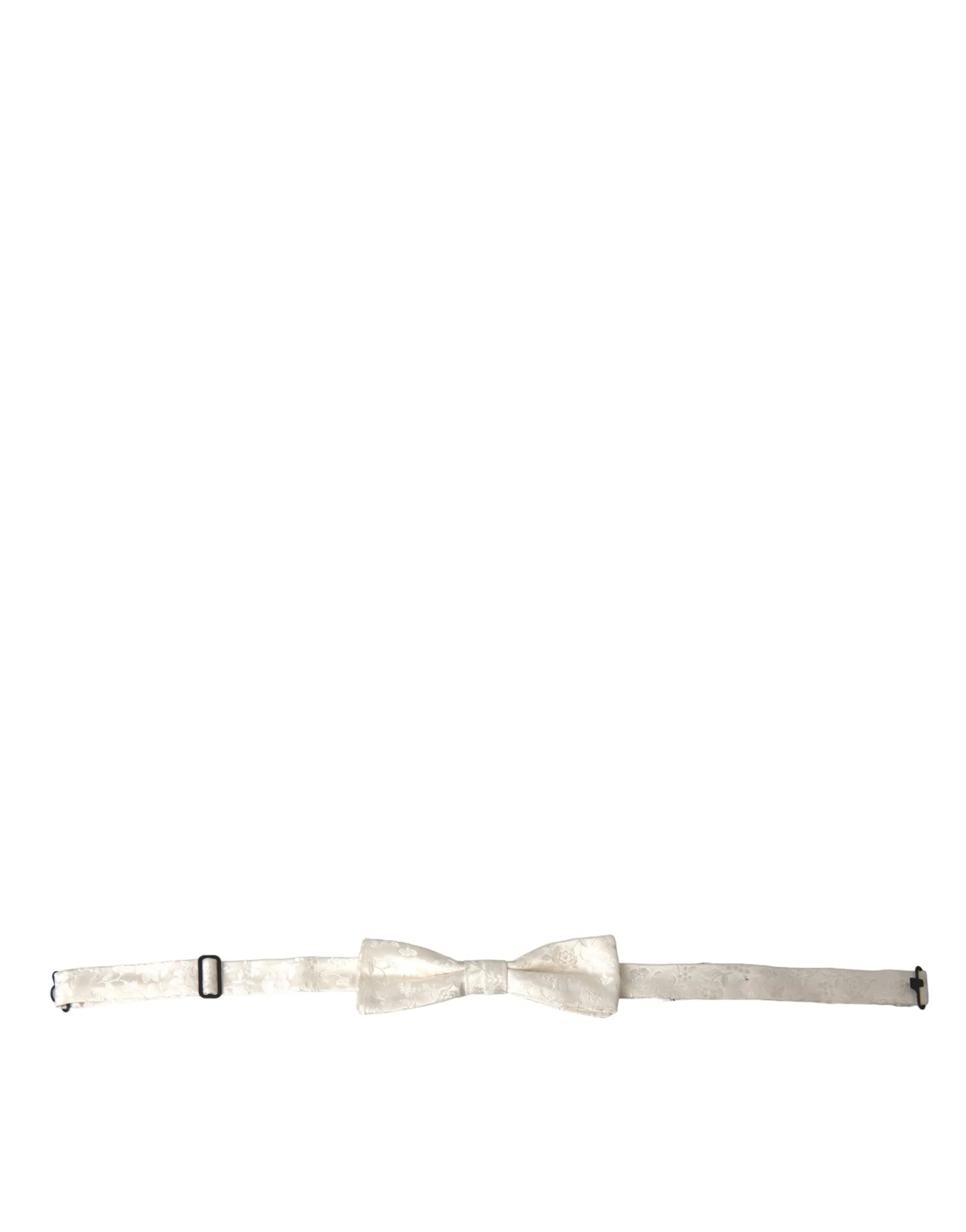 Dolce & Gabbana Men's White Floral Silk Adjustable Neck Bow Tie
