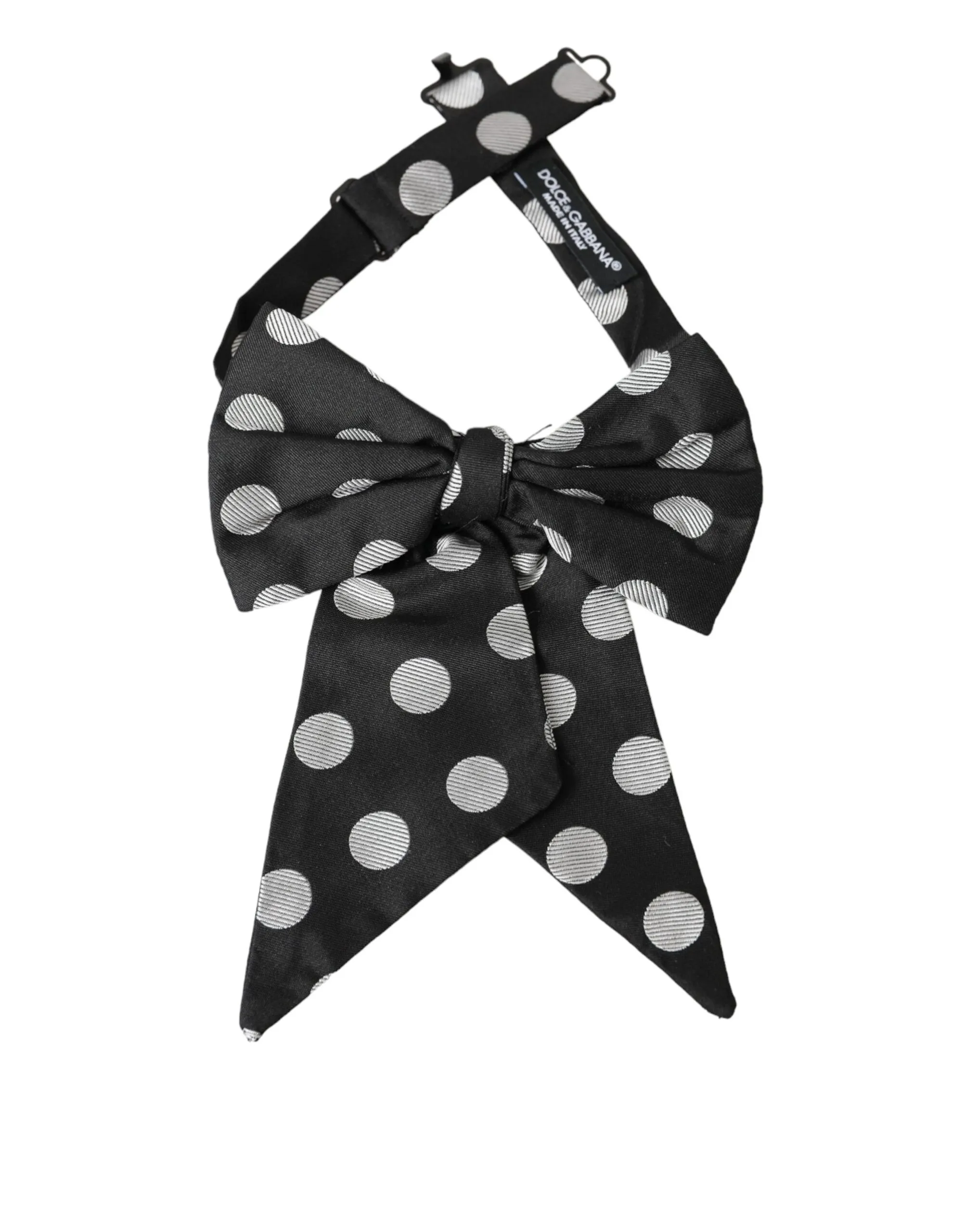 Dolce & Gabbana Men's Black Polka Dots Ribbon Adjustable Neck Bow Tie