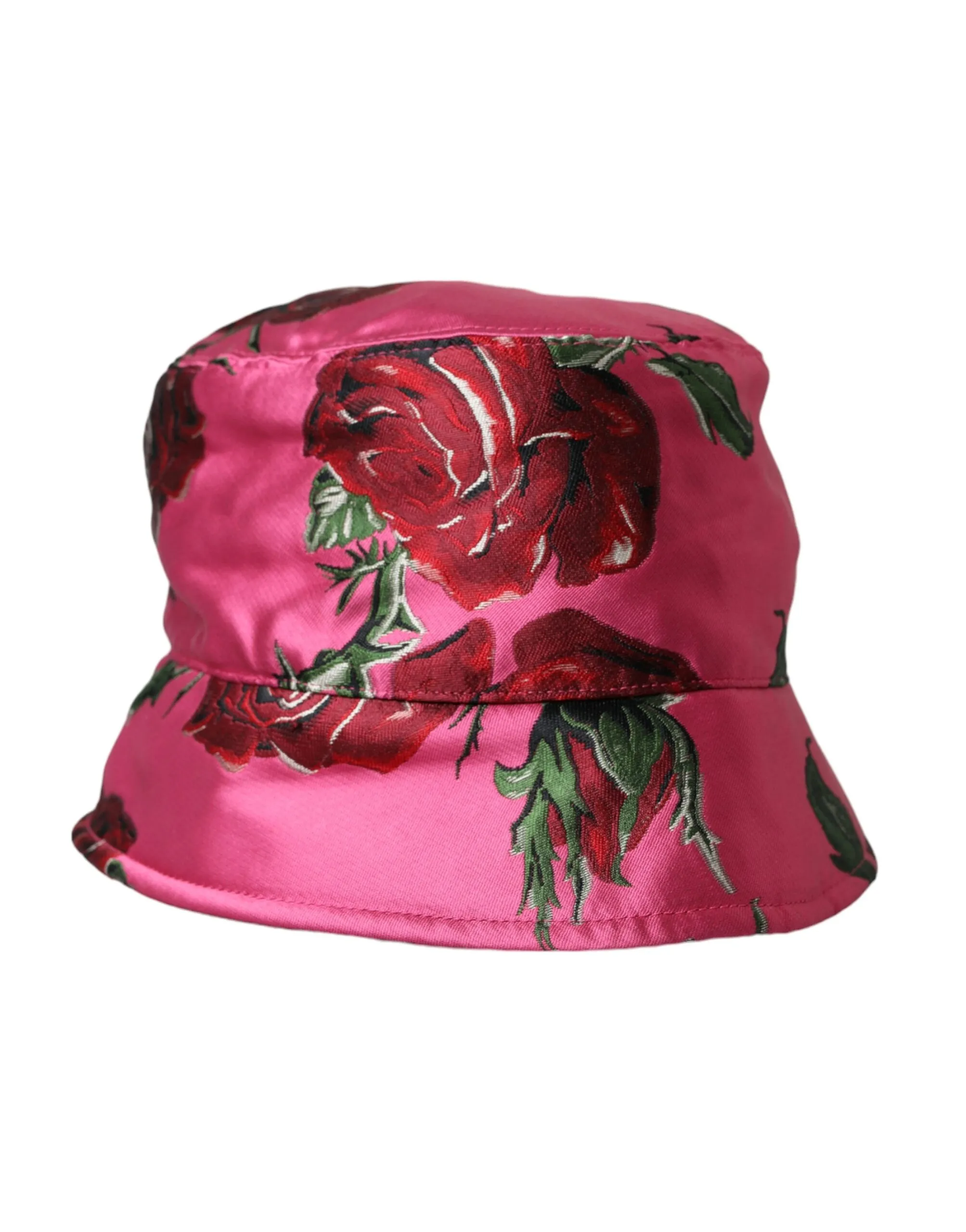 Dolce & Gabbana Men's Pink Floral Cap Cotton Bucket Hat Men